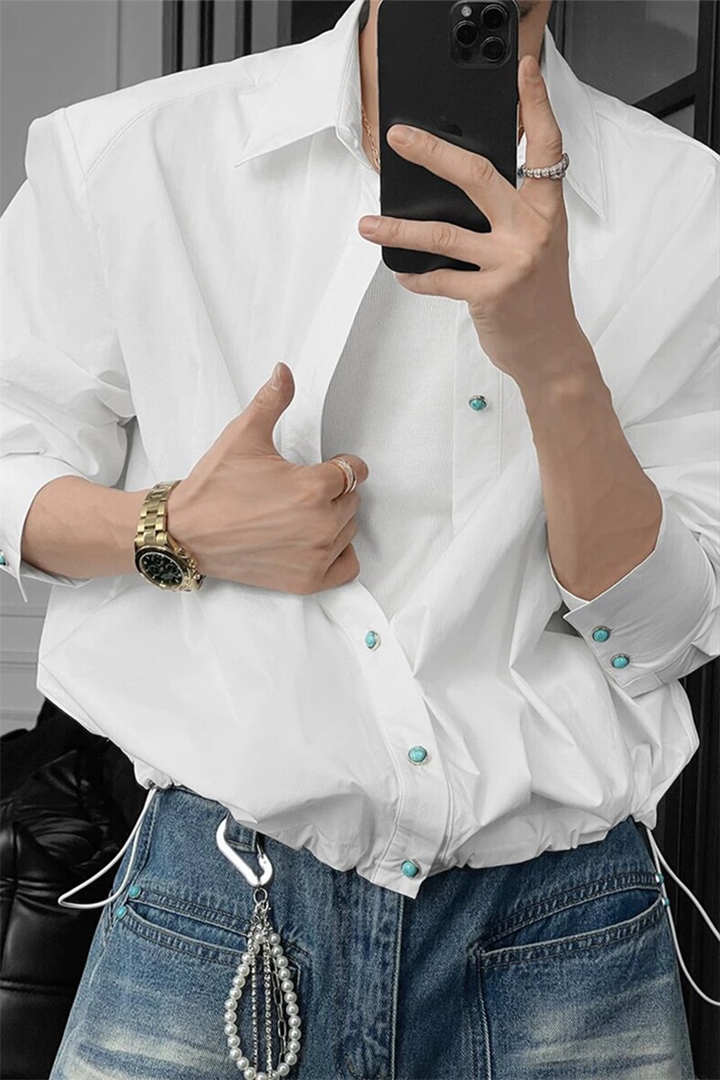 网图-夏季垫肩薄UPF50+防晒衣衬衫领夹克外套抽绳防晒服S418-特48,男装夹克,电商A233-1