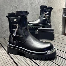 秋冬新款马丁靴男厚底英伦潮男靴，男鞋马丁靴，星座1407-6