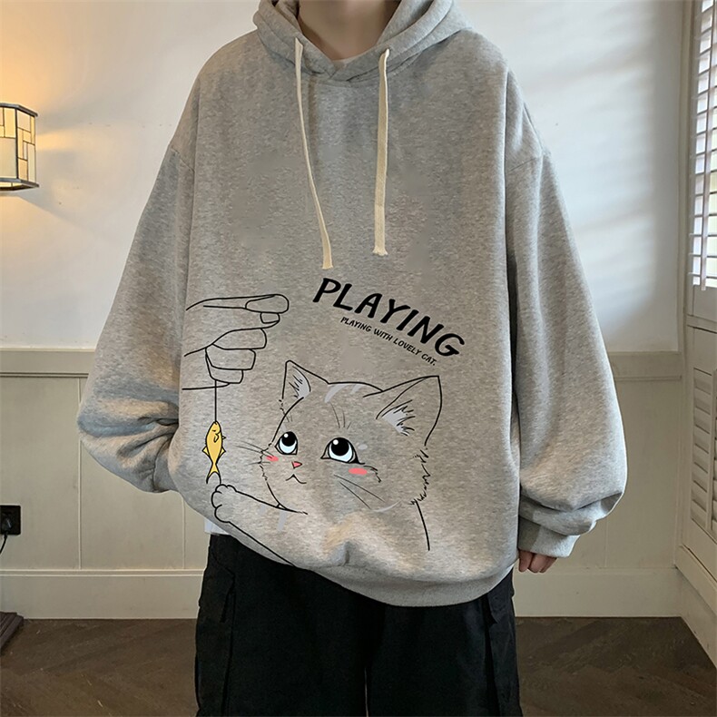 纯棉连帽卫衣男大码运动帽衫宽松薄WY2129-P35加绒款-P40,男装卫衣,电商A040