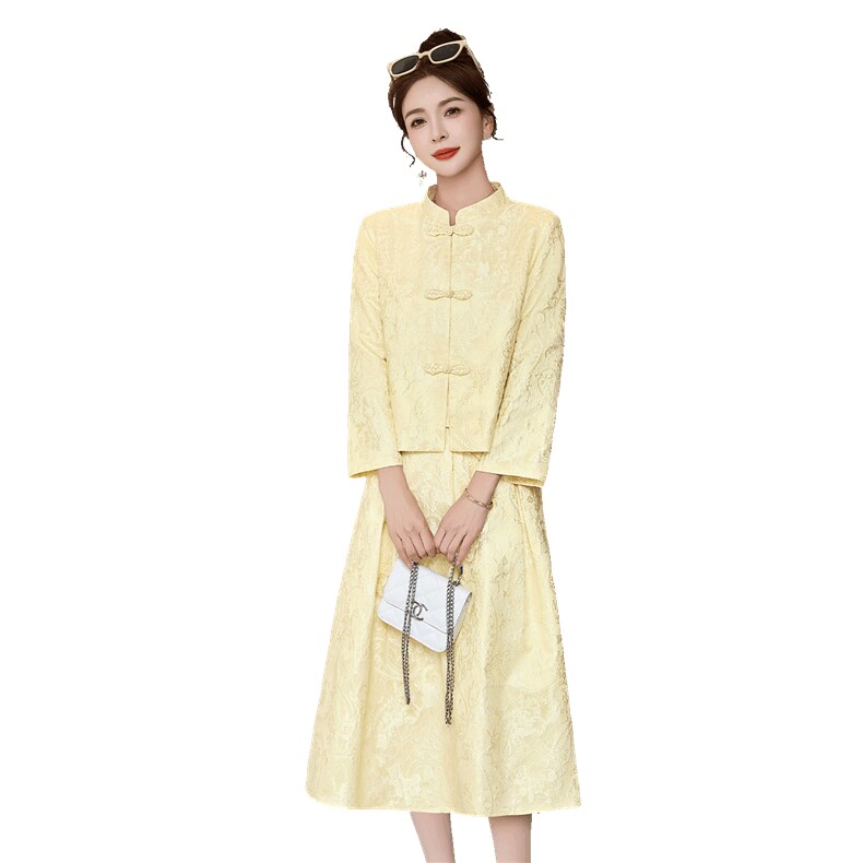 罗得堡2026年春装新款新中式汉服套装连衣裙2611,女装套装/套裙,罗得堡