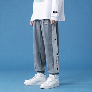 蓝底2023秋冬新款撞色拼接宽松束脚运动休闲潮牌裤子2108-P45控69图片