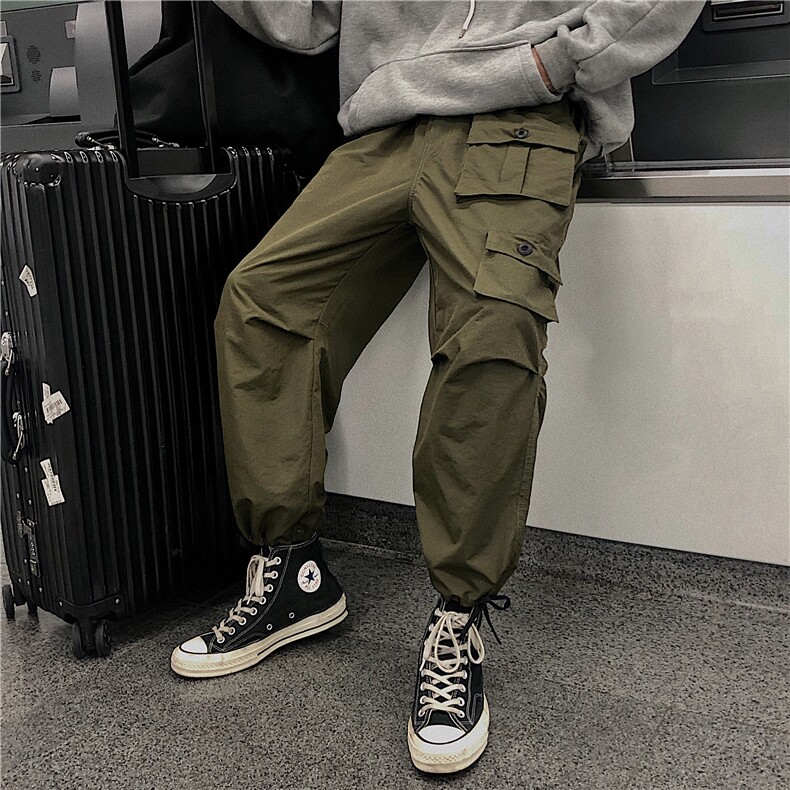 机能工装裤ins港风日系宽松抽绳束脚休闲裤XZ1213-KK10-P55图片