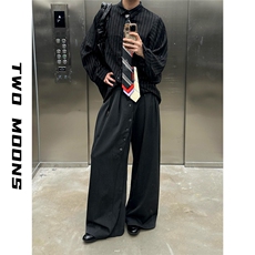 高街排扣设计感西裤男夏美式冰丝休闲裤潮牌垂感裤子ZYA362-P42，男装西裤，星座208-5