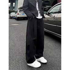 1506A/GJ790/P63廓形西裤黑色休闲裤男女直筒微喇裤子1，男装西裤，星座1506A