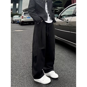 1506A/GJ790/P63廓形西裤黑色休闲裤男女直筒微喇裤子1图片