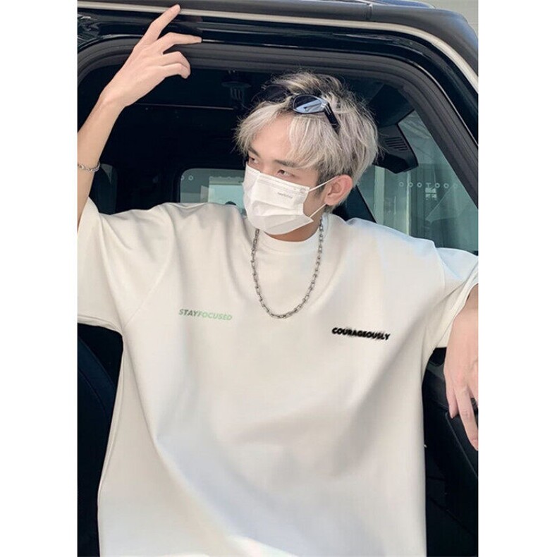 网红潮流ins短袖t恤男夏季宽松五分袖青年简约印花上衣TY6104，男装T恤，星座1116A（原606A-3）