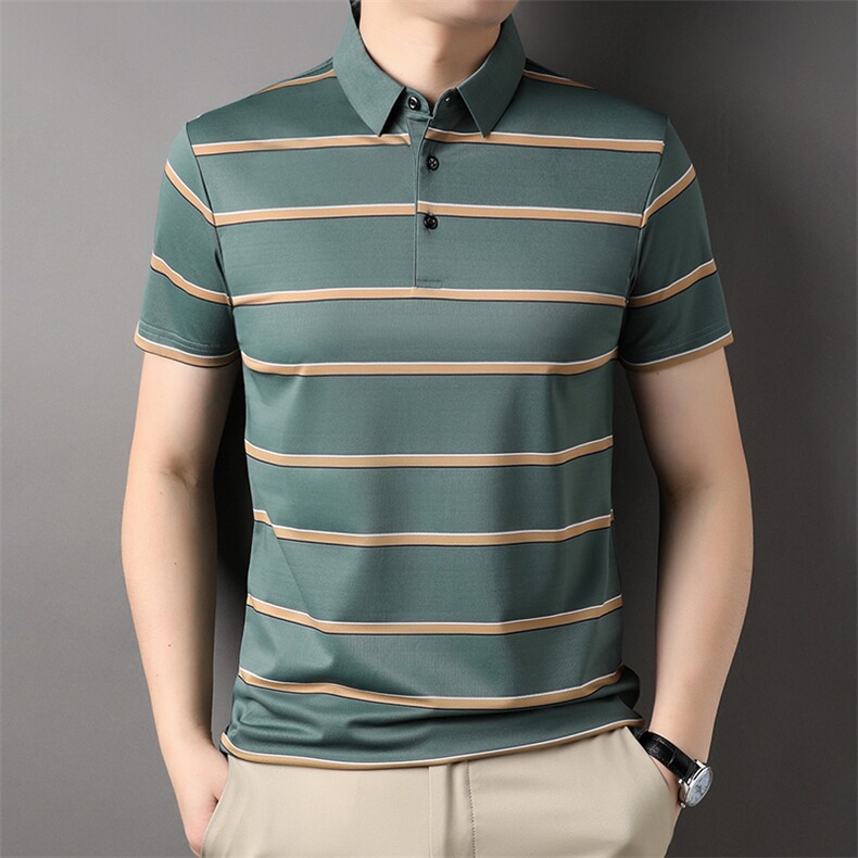 中年保罗t恤男半袖衬衫领Polo衫短袖2023新款夏季翻领衣服体恤衫,男装T恤,电商B212（原钱塘6029）