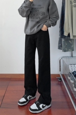 B221美式ins高街暗黑宽松直筒洗褪牛仔裤LK25432-特P45控78，男装牛仔裤，电商B221
