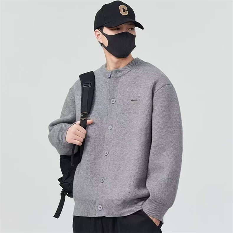 圆领男士纯色开衫针织衫25秋冬毛衣MY05-P78,男装针织衫/毛衣,星座1602（原101B）