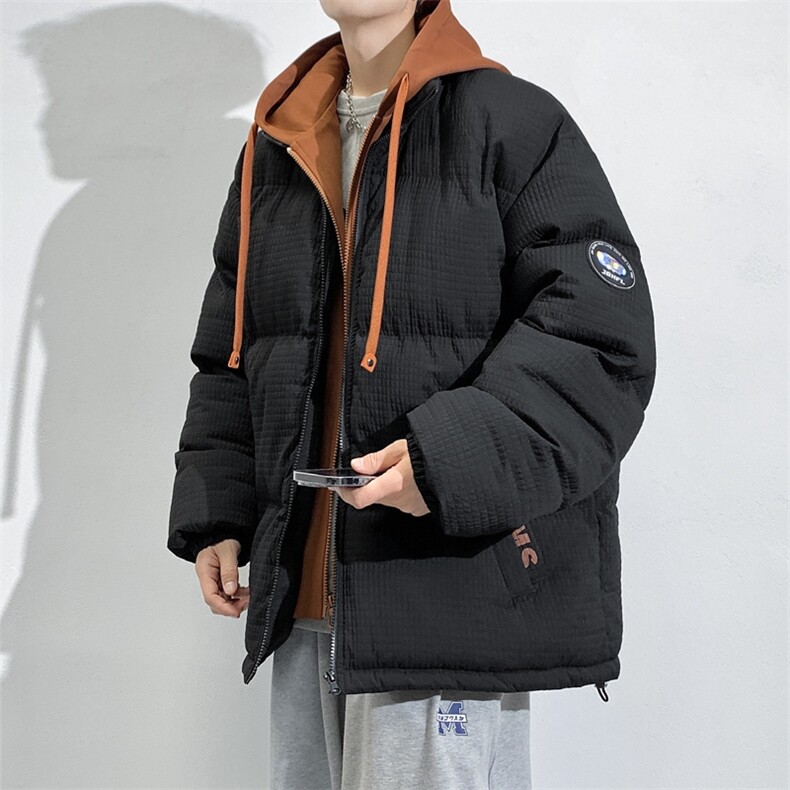 假两件棉服男士2024年新款青少年加厚棉衣服冬装外套M0778-P120,男装棉衣,星座308B-2
