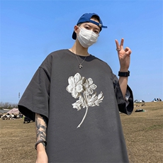 量大优供视频220克中式潮风短袖t恤T2269得物直播有280克，男装T恤，电商A486