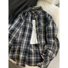 【有货】V3211LL-P38cleanfit藏青色格子衬衫男美式衬衣，男装衬衫，星座1007（原301D）