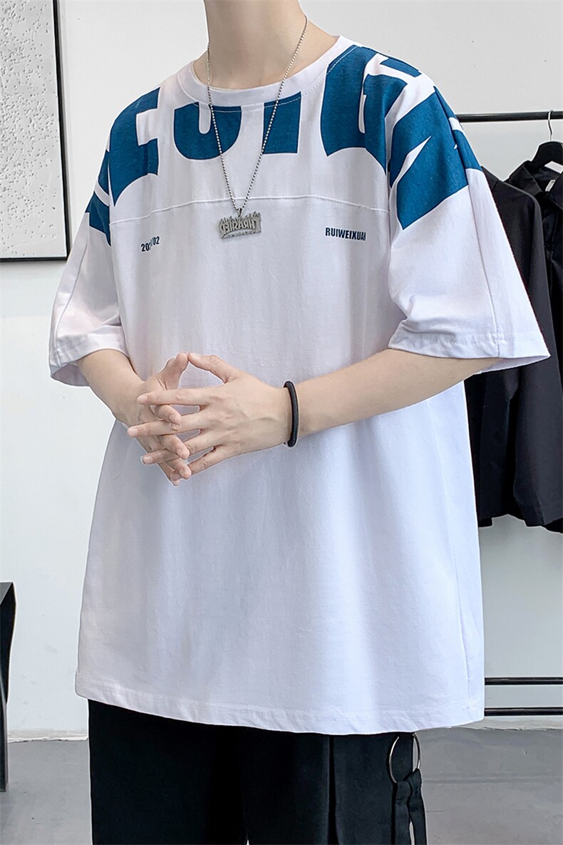 货足8XL-M美式纯短袖T恤男2023夏季新款oversize加肥加大体恤,男装T恤,钱塘717(原712)