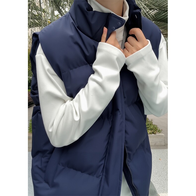 现货5W件冬季三防boxy短款立领棉衣马夹外套男女加厚马甲保暖棉服，男装棉衣，电商A486