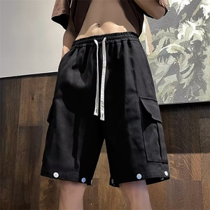 纯色小众休闲百搭裤子男2023夏季新款纯色可拆一裤两穿情侣潮图片