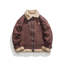 2024冬装褶皱拍鹿皮绒羊羔毛立领棉服外套3773P195，男装棉衣，电商S012（CATTEE）