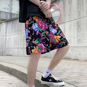 DK2023夏季男士休闲大码人造棉纱透气凉爽东北大花短裤风民族，男装休闲裤，星座115A(原星座507）