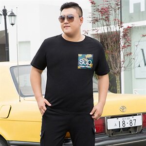 男加肥加大码印花圆领短袖T恤5032-1_T81(M-4XP40 5XL-9XLP45)图片