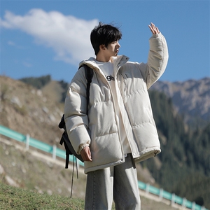 冬季青少年灯芯绒连帽棉衣潮牌羊羔毛加绒加厚棉服外套5305-P85图片