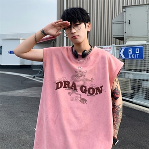 ！2025夏季新款男士无袖T恤情侣麂皮绒背心TLBX08特P18控38图片