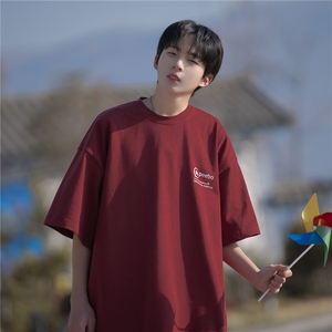 wassup happy日系cityboy短袖t恤男夏季潮牌复古青少年休闲五分袖图片