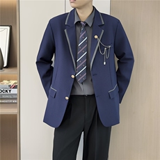 日系西装学院风校园DK西服外套制服班服校供感休闲百搭套装男春秋，男装西服套装，星座601-1