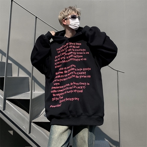 秋季oversize潮流宽松情侣外套美式高街潮牌连帽卫衣男 W7944-P48图片