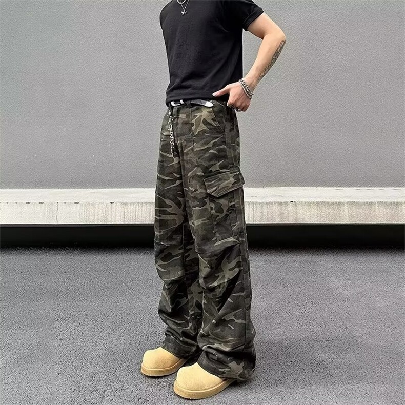 迷彩休闲裤男女韩版潮流大口袋拉链个性工装长裤-NZ066-P50,男装休闲裤,星座310B