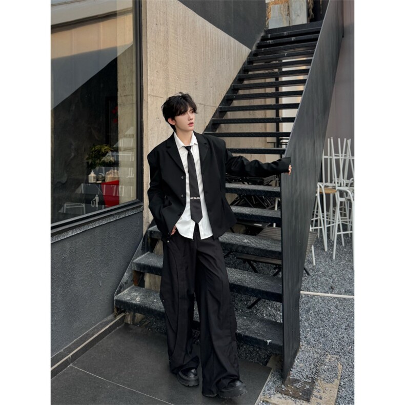 C316XZ50211P98夏秋新款修身短款外套西服显高西装黑色,男装西服,电商C316
