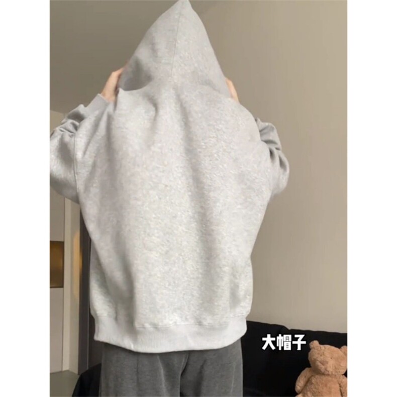 QC032-P65连帽v领卫衣女春秋冬百搭外套女上衣宽松,女装卫衣/绒衫,星座617A-2