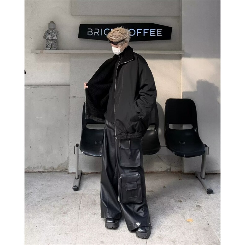 立领棉衣男士加绒加厚美式复古港风M9021-P78,男装棉衣,星座1109-3