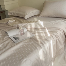 新款异彩丝提花轻奢风夏被-芙蕾，被套/被芯，一起卖家纺