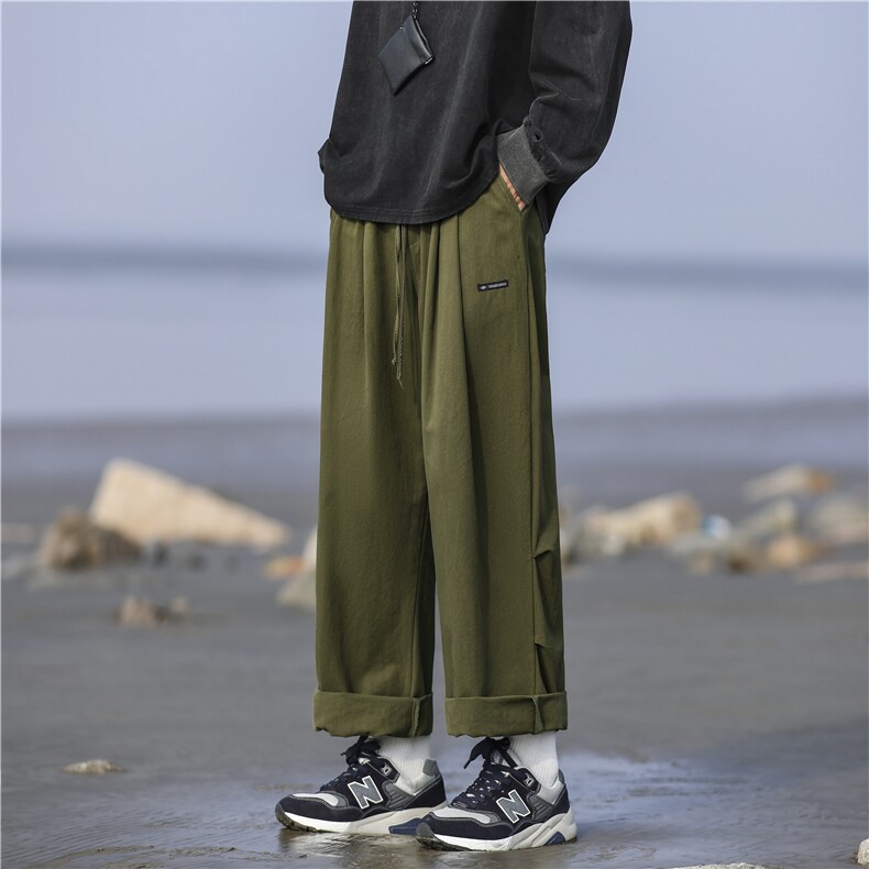 美式卫裤男日系重磅潮牌高街直筒宽松休闲运动阔腿裤K725特批32，男装休闲裤，星座718-1