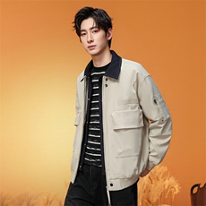牛仔领工装夹克男士2026春季宽松休闲复古外套XZ309JK8632P85，男装夹克，星座309（原A406）
