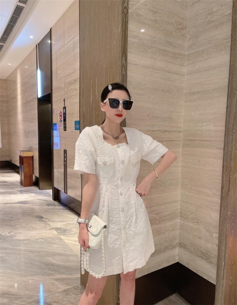 现货夏季新款小香风连衣裙，女装连衣裙，漫迪MD