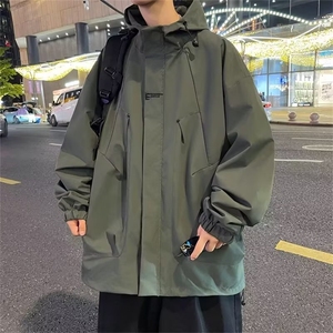 美式机能风冲锋衣外套男秋冬潮牌痞帅连帽防水休闲夹克W6109-P60图片