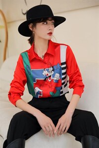 定位花位，大红色喜庆衬衣，仿锻面,其它,研尚