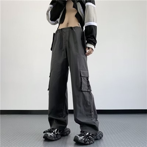 春秋季男女工装裤2023新款休闲宽松美式高街直筒阔腿裤K04512-P43图片