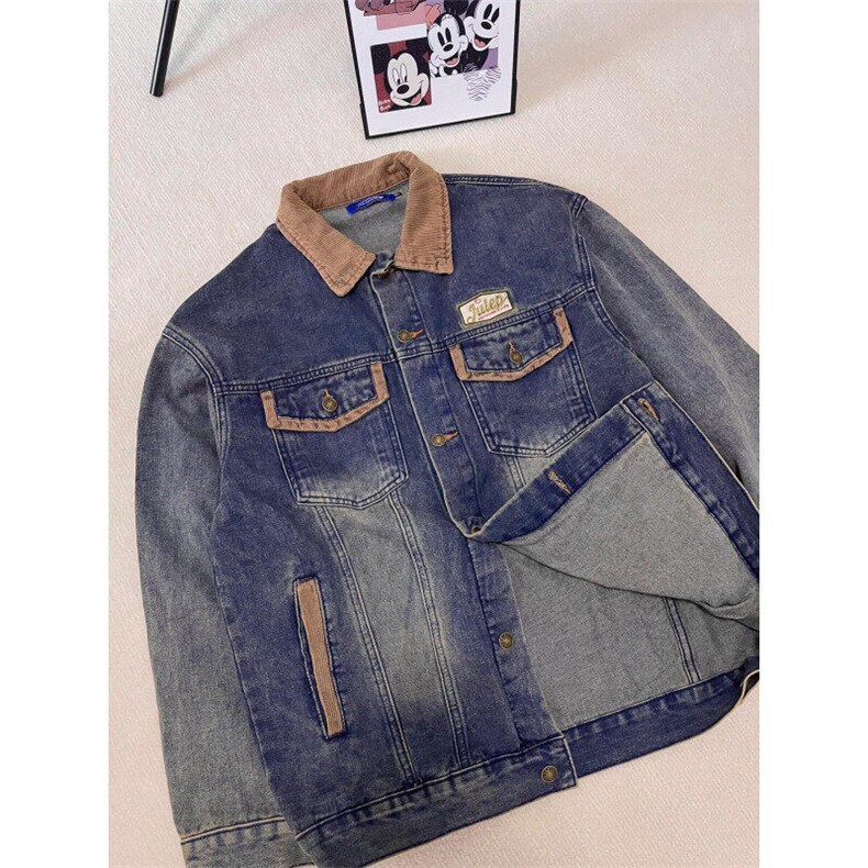 【有货】J40CC-特P78 美式水洗牛仔外套男高级感拼接工装夹克图片