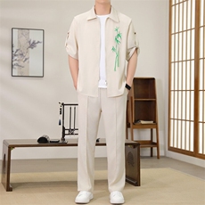 （版权注册仿款必究）夏季新款套装冰丝短袖长裤休闲时尚两件套，男装休闲套装，星座1206（原A206）