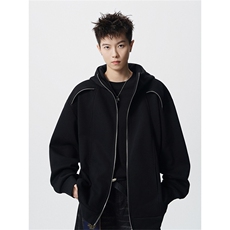 WY2507420克重磅华棉肩膀拉链连帽卫衣开衫特P60，男装卫衣，电商A028