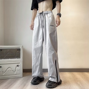 美式复古直筒运动裤男女韩版宽松痞帅休闲裤 WK63 P35图片