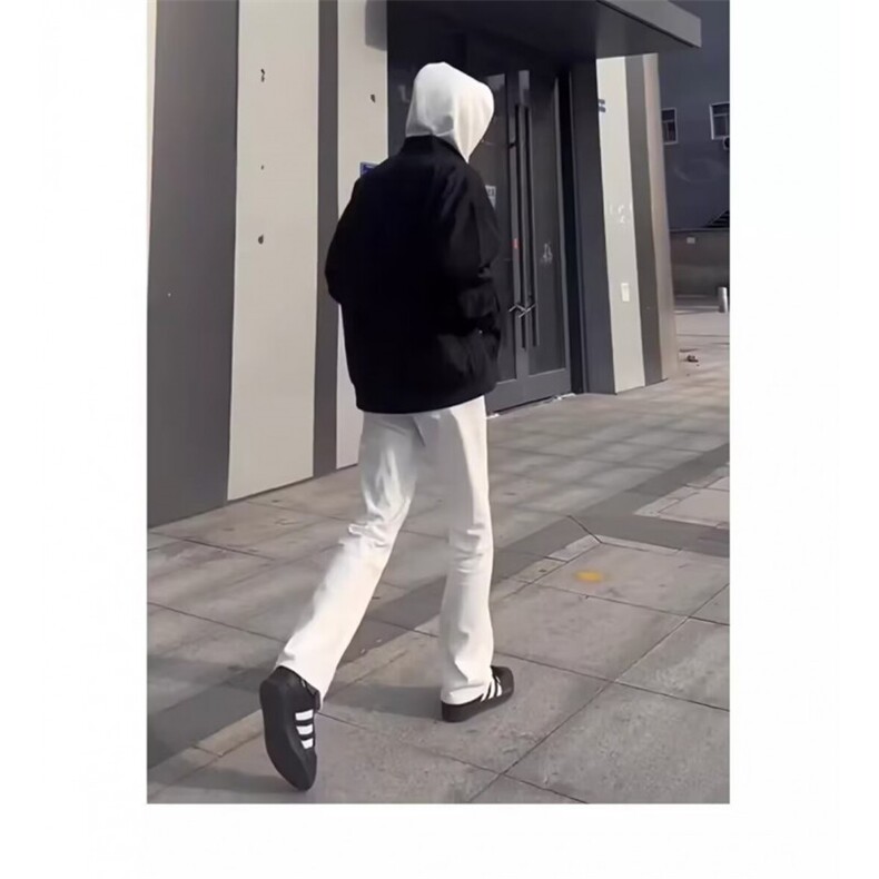 美式vibe高街男女弹力纯白直筒修身显瘦窄版微喇牛仔裤S752P34,男装牛仔裤,星座1112-1