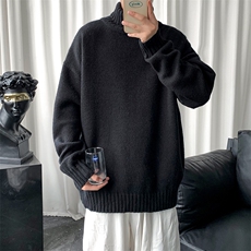 纯色高领毛衣男秋冬加厚ins潮百搭港风休闲宽松针织衫M263-P38，男装针织衫/毛衣，星座512-4