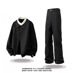 拼色西服95%绦纶5%氨纶M-5XL大码 XF77951特P65控98 西裤78151P45图片