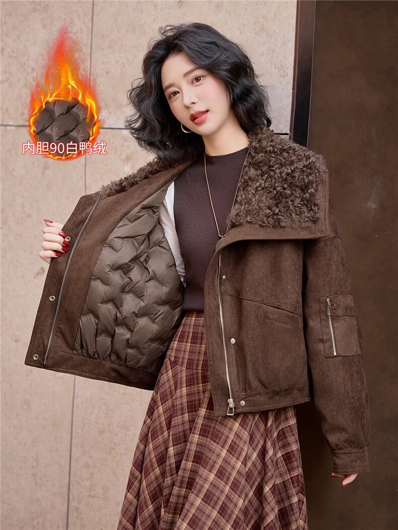 BAO款新增颜色2025冬季新款大毛领拼接90绒羽绒服女外套,女装羽绒服,美沁