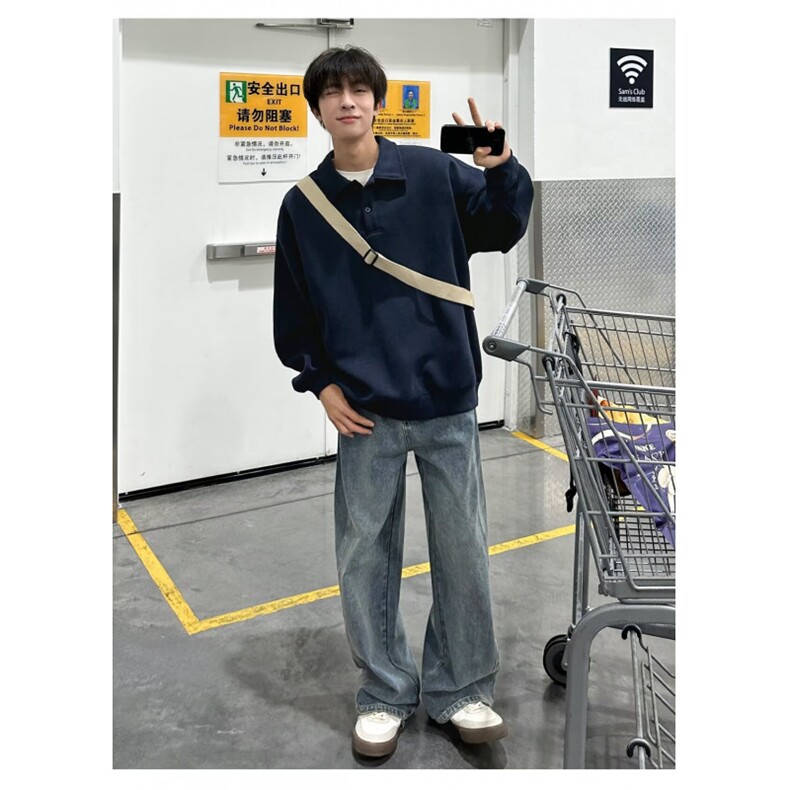 JY674-P40美式复古宽松半拉链卫衣网图,男装卫衣,星座1501-3