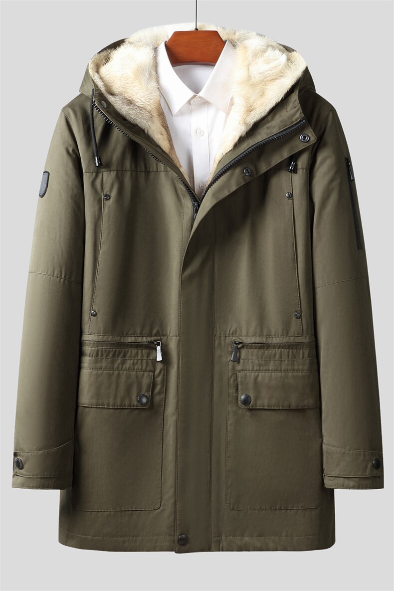 X17029冬季新郊狼毛男士皮毛一体皮草派克服连帽工装厚外套P1480,男装工装外套,电商B360A（原721A）