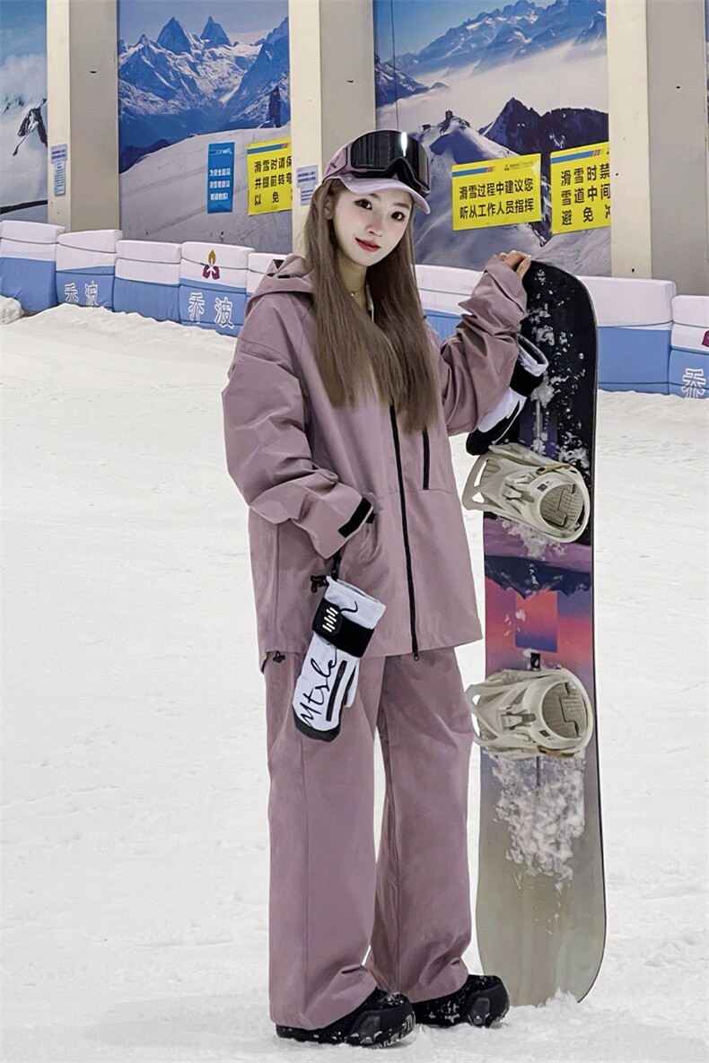 两件套中性加厚保暖外套男女同款防风滑雪服套装TZ027-P240控348,男装棉衣,电商A001