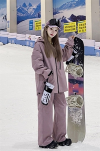 两件套中性加厚保暖外套男女同款防风滑雪服套装TZ027-P240控348图片
